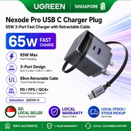 [3 Pin UK Plug]UGREEN 65W Fast Charger GaN Power Delivery High Power PD 3.0 USB Quick Charger for iP