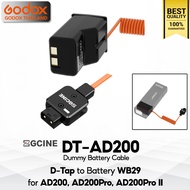 ZGCINE Battery DT-AD200 Dummy Battery Cable สำหรับใช้แทน Godox Battery WB29 ( D-Tap Port to AD200 AD