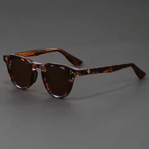 Premium Vintage Round Sunglasses Fashion Tortoiseshell Pattern Premium Frame UV Protection Casual St