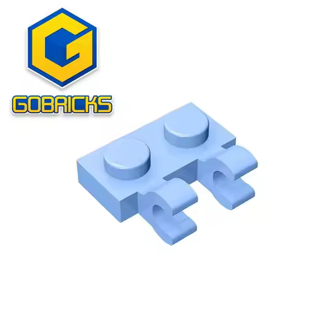 Building Blocks GDS-816 Gobricks Plate, Modified 1 x 2 with 2 U Clips compatible with lego 60470 pie