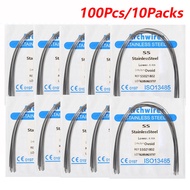 【10packs】Dental Round Rectangular Wire Stainless Steel Braces Wire 012 014 016 018 020 Upper/Lower O