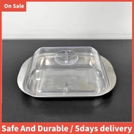 Butter Container - White Butter Fridge Storage Container Butter Storage Box,Metal Butter Box with Li