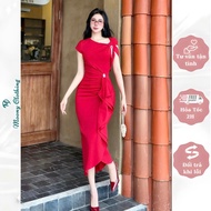 Party Bodysuit Short Sleeve Cross Collar Ruffled Design with Slit with Stone Tag Korean Umi Material