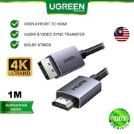 UGREEN DisplayPort DP 1.4 to HDMI 1.4 Cable 4K 60Hz HDR Dolby Atmos Nylon Display Gaming Multiscreen