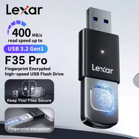 Lexar 128GB Fingerprint F35 PRO USB 3.2 Up to 400Mb/s High Speed Pen Drive 64GB 256GB Memory Pendriv