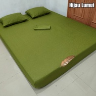 HIJAU Homemade moss green embossed bed sheet