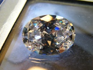 พลอยเพชรรัสเซีย เหลี่ยมชั้น รูปไข่ CUBIC ZIRCONIA WHITE 15 CARATS STEP  CUTTING  GEMSTONE STONE  1 P