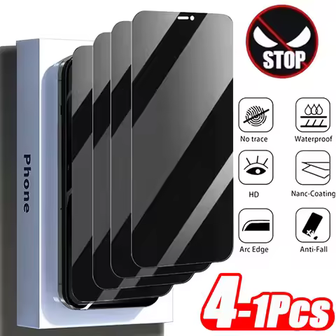 1/4pcs Anti-spy Glass For iPhone 17 16 13 11 12 15 14 Pro Max Privacy Screen Protector Tempered Glas