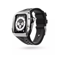 【Y24】 Apple Watch 45mm 不鏽鋼防水保護殼【銀/黑】-送原廠錶帶
