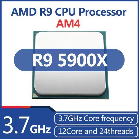 AMD CPU 1PCS R9 5900X 3.7GHZ AM4 Zen3 12core 24threads Pcie4 DDR4 AMD CPU R9 5900X CPU AMD Wholesale