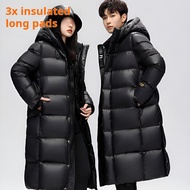 Women's Fashion Long Down Jacket Black Gold Lined Warm Cotton Jacket Women's Jacket Down Jacket