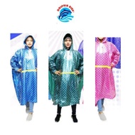 Adult polka dot sleeve poncho raincoat, dolphin blue/elmondo/Merpati product