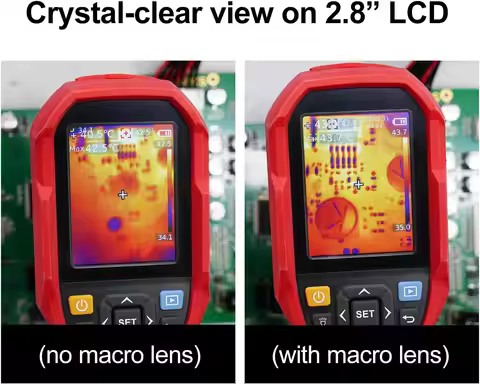 UNI-T UTi260B Pro Thermal Camera & Macro Lens UT-Z002 Kit: 256x192, 550℃, Fusion, PIP, IP65,,PCB, El