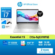 [ฟรีOfficeแท้+ของแถม] HP Notebook i7-1255U Intel Iris Xe | 16GB RAM | SSD 512GB | Win11 15s-fq5378TU