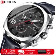 CURREN Jam Cowok Dewasa Tahan Air Mewah Merek Top Chronograph Aktif Kuarsa Tali Kulit 8324
