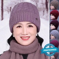Warm Winter Knit Hat For Middle-aged And Elderly Women Women's Winter Hat With Fleece Lining Y8d7