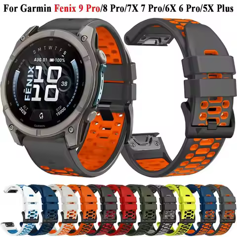Sport Breathable Watchband For Garmin Fenix 9 Pro Watch Silicone Wristband For Garmin Fenix 8 6 6X P