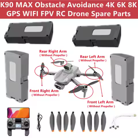 K90 MAX Obstacle Avoidance 4K 6K 8K GPS WIFI FPV RC Drone Spare Parts 7.4V 3000MAH Battery/Arm/Prope