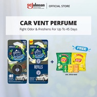 Glade Car Vent Perfume Air Freshener Starter + Refill Essences Elite - Peppermint & Sandalwood (2ml 
