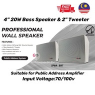 AMPAUDIO 4" 20W Bass Speaker & Tweeter Wall Mount Speaker