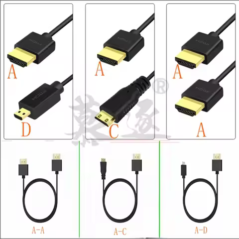 Ultra Slim Thin hdmicable Male to Mini Micro HDTV-compatible Male Super Soft Thin OD 3.0 Cable 2k*4k