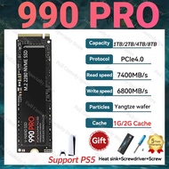 990PRO 7400MB/s SSD NVMe M.2 2280 2TB 1TB Internal Solid State Hard Disk M2 PCIe 4.0x4 2280 8TB 4TB SSD Drive for PS5 Laptop PC
