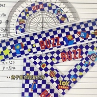 Three-Eyed Alien Strawberry Bear Acrylic Ruler Good-looking Student Ruler Set Full Set Set Square ro