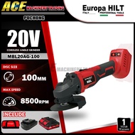 [ EUROPA HILT ] 20V CORDLESS ANGLE GRINDER BRUSHLESS (MBL20AG-100) 4" / 100MM / 8500RPM