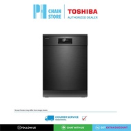 TOSHIBA DW-14F2(BS)-MY FREE STANDING DISHWASHER WITH 70°C HOT WATER WASH - 14 PLACE SETTING