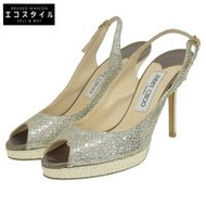 รองเท้าส้นสูงประดับเลื่อมวิบวับ Jimmy Choo สำหรับผู้หญิง สีทอง ไซส์ 37 1/2 (37.5)