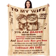 Mothers Day Blanket Gifts for Wife from Husband - Wedding Anniversary Romantic Gifts for Women - Wif