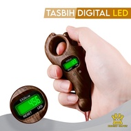 Bright Crown LED Muslim Tasbih Digital Kayu Manik Alat Hitung LED Dogital Tasbih Premiun Original