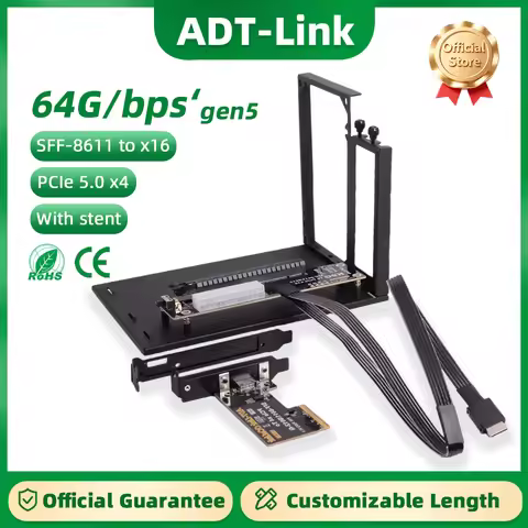 ADT-Link PCIe 5.0 x4 OCuLink GPU Dock Station eGPU 128Gbs For Notebook Laptops to External Video Gra