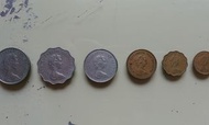 早年 1978-1982 年英女皇頭像整套香港硬幣 (1 毫, 2毫, 5毫, 1 圓, 2圓, 5圓)
