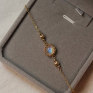 【傾城】美國14K注金手工繞線月光石金珠手鍊