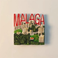 TRAVEL TRAVEL | Malaga Gijon Barcelona Imported Refrigerator Magnet Souvenir, International Collecto