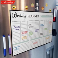 CRAFTSERIES A3 Magnetic Weekly & Monthly Planner Whiteboard Fridge Magnet Flexible Daily Message Dra