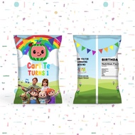 SG CustomMade - 2 Sizes COCOMELON JJ Family Party Customize Personalize Chip Bag | Birthday Goodie B