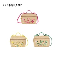 Original 3 colors Longchamp shoulder bags Le Panier Pliage series mini handbag for men and women embroidery braid Long champ cosmetic bag