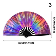 Store HHDKE5 Holographic gấp Fan PVC long lanh Laser taiji Fan nhảy múa vỗ tay fan hâm mộ cho Kung F