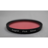 KnightX Lens Filter - 52mm Full Pink Color Round Gel Filter 52 mm