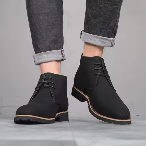 Fashion Men Classic Suede Leather Chelsea Chukka Boots for Man Ankle Casual British Style Short Boot