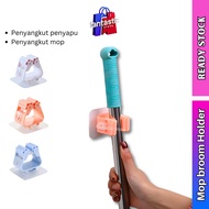 Mop Holder Sticker bathroom wALL hook broom umbrella clip hook Penyangkut penyapu pemegang mop
