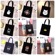12 WBT001_Hash Eco Canvas Bag Women Handbag School Beg Sekolah Tuition Bag School Bag Tote Bag Stude