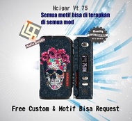 Garskin Vapor Hcigar VT 75 motif skull, motif bisa request