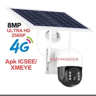 Cctv IP Camera Solar Panel SIM Card 4G Icsee 8MP 2560P Ultra HD