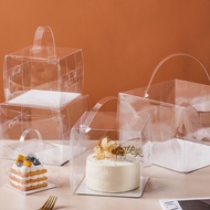 (10pcs) 3/4/5/5+/6/6+/7inch Transparent Small Cake Box with handle Gift Box Kotak Kek Jernih FaaMarket🎂