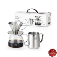 Beanplus DV01 Pour Over Coffee Dripper Set Include Paper Filters 11.8 Ounce Glass Cup