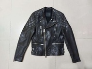 英國 Allsaints Slade Biker Jacket 羊皮 菱格紋 騎士外套 真皮 皮衣 皮外套