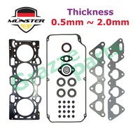 Münster Head Top Gasket Set MD970441 For Proton Wira 1.6 4G92 (Metal) - 0.5mm~2.0mm (Metal)